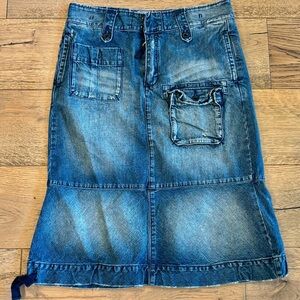 RALPH LAUREN Denim Y2K Jean Skirt - Knee to midi length - Women's Sz 29 8 10